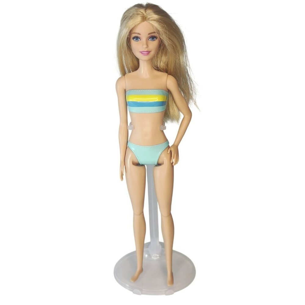 Barbie Fizzy Bath Doll Body Molded Bikini Articulated Knees 2020 Mattel GJN32
